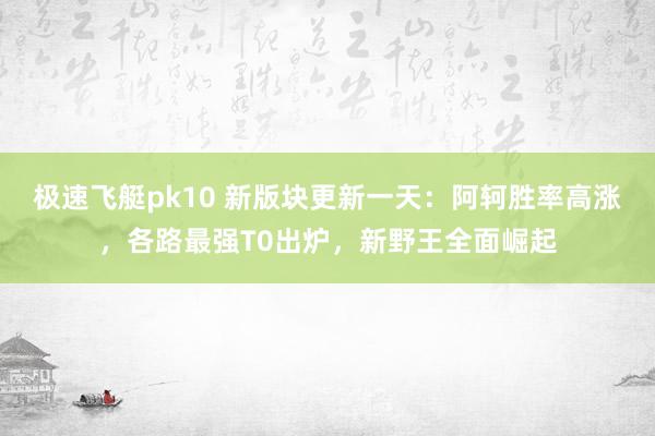 极速飞艇pk10 新版块更新一天：阿轲胜率高涨，各路最强T0出炉，新野王全面崛起