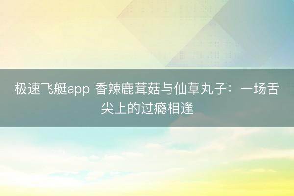 极速飞艇app 香辣鹿茸菇与仙草丸子：一场舌尖上的过瘾相逢